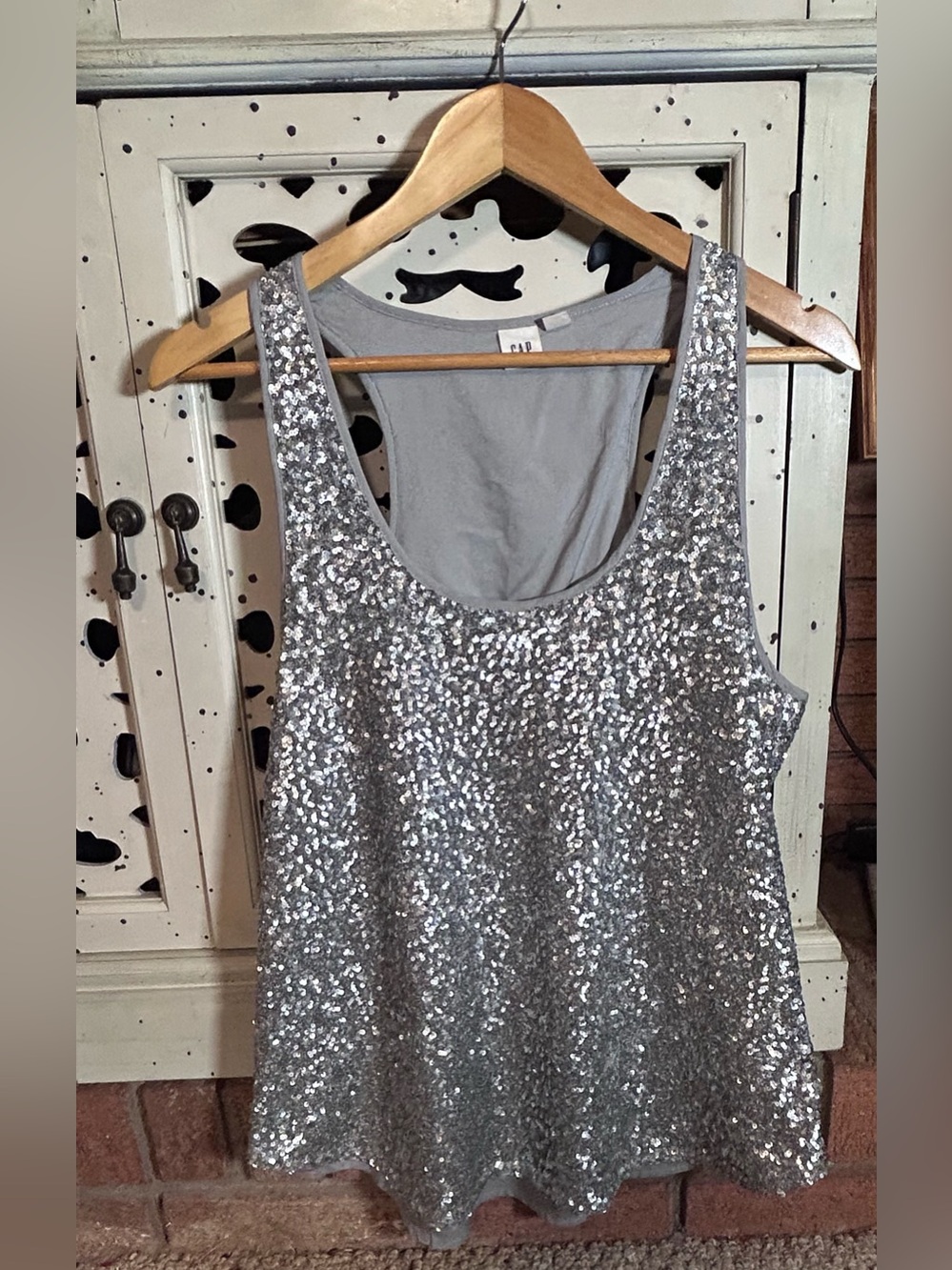 Silver Sequin Tank Top - GAP